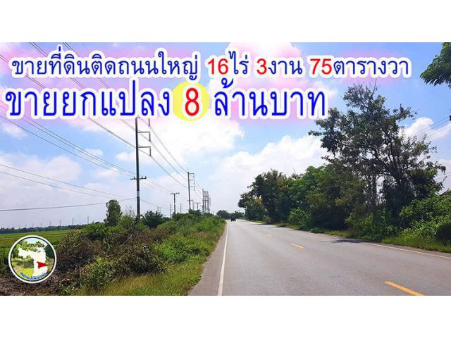 ขายที่ดินติดถนนใหญ่16ไร่3งาน75ตรว