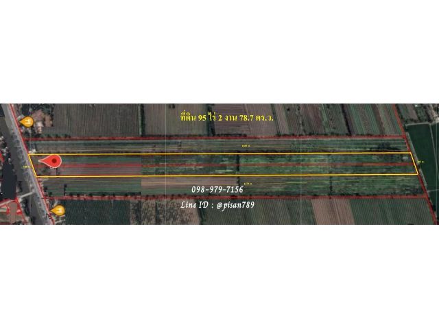 P302 ขายที่ดิน 95 ไร่ 2 งาน 78.7 ตร.ว. ติดถนนใหญ่เส้นรังสิต-นครนายก คลอง 9 (ขาออก) พื้นที่สีชมพู   ที่อยู่ ตำบลบึงบา อำเ