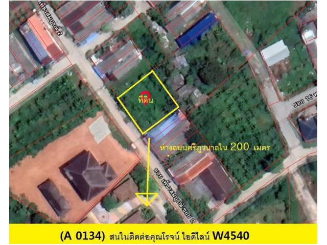 (A 0134) ขายที่ดิน ต.ควนลัง อ.หาดใหญ่  97.8 ตรว.