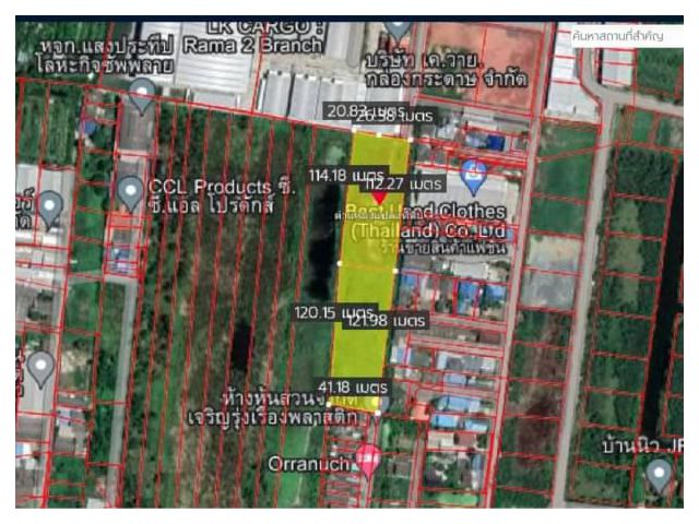 LD112 ขายที่ดิน 6 ไร่ 2.4 ตรว. ผังสีชมพู ซอย เจอาร์  เอกชัย โพธิ์แจ้ ถมแล้ว เต็มพื้นที่ น้ำไฟ พร้อม  พิกัดที่ตั้ง ซอยเจอ