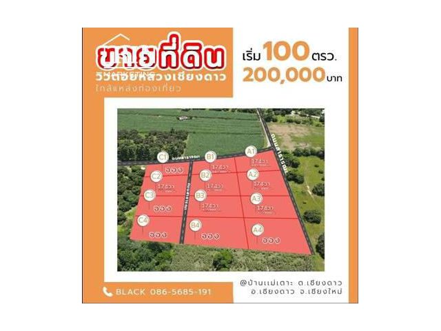 R034-08 ขายที่ดินโฉนดแปลงสวย วิวดอยหลวงเชียงดาว เชียงใหม่ 100 ตรว. 2 แสน สวิสเซอร์เเลนด์เมืองไทย