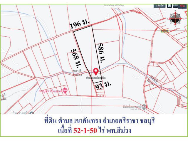 ขายที่ดินผังสีม่วงลายใกล้นิคมปิ่นทอง อีสเทิร์นซีบอร์ด เขาคันทรง ศรีราชา ชลบุรี 51-1-50 ไร่