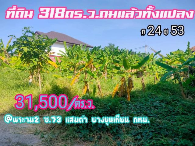 ขายถูก️ที่ดิน 318ตร.ว.เหมาะสร้างบ้านเช่า อพาร์ทเม้นท์ โกดัง โฮมออฟฟิศ และอื่นๆ