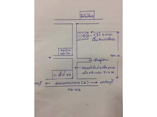 ขายที่ดินติดถนนลาดยาง ห่างถนนเพชรเกษม 300 ม. ใกล้วัดไผ่ล้อม อ่างทอง 1 ไร่ 3 งาน