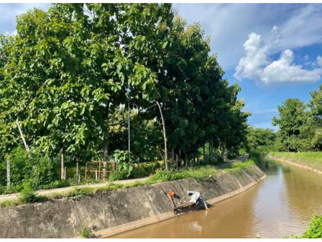 ขายที่ดินติดถนนคอนกรีตหน้ากว้างน้ำบ่อหลวงสันป่าตอง