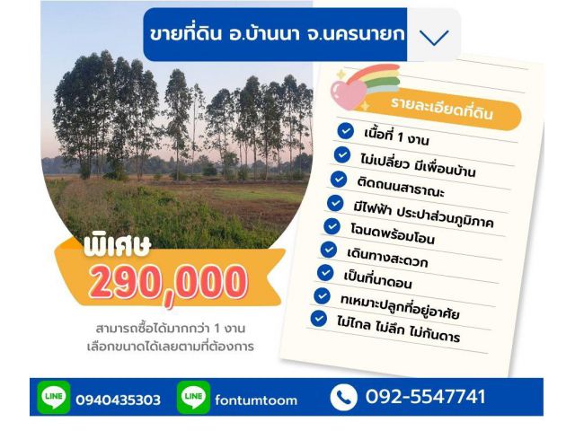 ขายที่ 290000