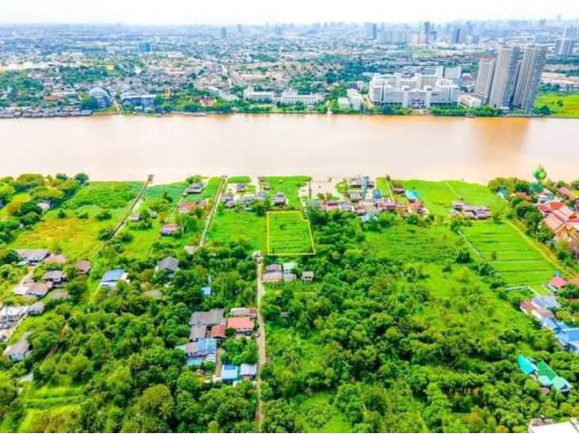 ขายที่ดินริมแม่น้ำเจ้าพระยา ปากเกร็ด นนทบุรี 3ไร่ ที่ติดแม่น้ำเจ้าพระยา ติดถนนสาธารณะ รถเข้าถึงที่ ใกล้แยกไทรม้าท่าอิฐ ส