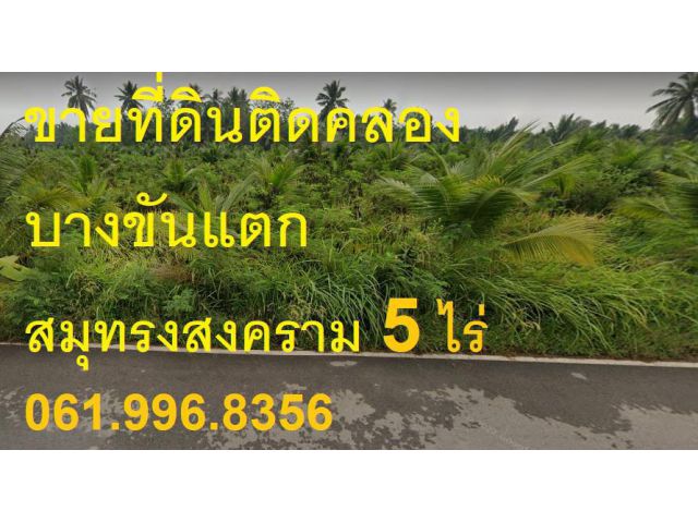 ขายที่ดิน 5ไร่ ติดคลองบางขันแตก หมู่2​ อัมพวา