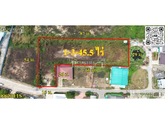 ประหยัดเงิน เวลา ที่ 745.5 วา ถมพร้อม+ล้อมรั้ว ใกล้ถ.เพชรเกษม ตัวเมืองนครปฐม ขายที่ดินนครปฐม  KK2311S