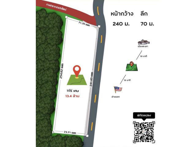 ขายที่ดินมีอนาคต ใกล้ชายแดนไทย-มาเล