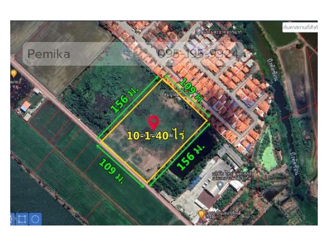 ขายที่ดินฉะเชิงเทราแปลงสวย  เนื้อที่  10-1-40  ไร่  หน้ากว้าง  109  เมตร  ลึก 156 เมตร  คลองอุดม อำเภอเมืองฉะเชิงเทรา
