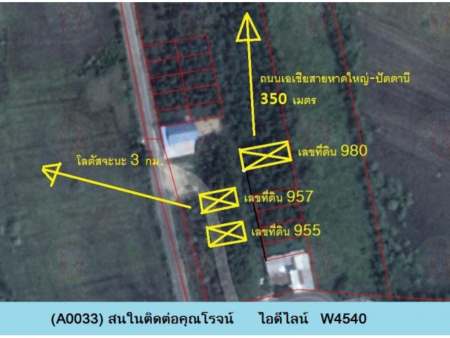 (A0033) ที่ว่าง ต.สะกอม อ.จะนะ ติดถนน ซอย หน้ากว้าง 10 เมตร พื้นที่ 50 ตรว.