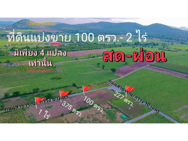 ที่ดินแบ่งขาย 100 ตรว.-2 ไร่ บรรยากาศดีทำเลดีเหมาะสร้างบ้านสวน มีไฟฟ้าประปาพร้อม