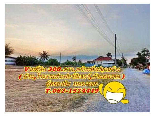 ขายที่ดินพร้อมสิ่งปลูกสร้าง ( บ้าน,โรงงานเฟอร์,บ้านคนงาน ) หนองจอก T.062-1574449