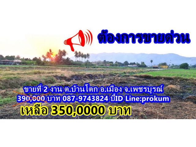 ขายที่ 2 งาน 390,000 ต.บ้านโตก