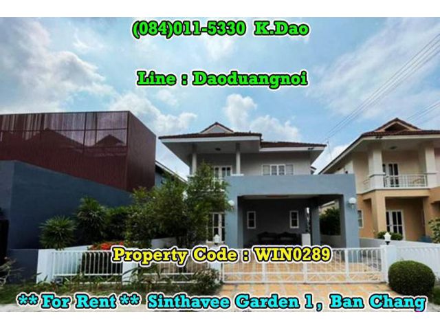 *** New Renovation House for Rent ***  Sinthavee Garden 1, Ban Chang