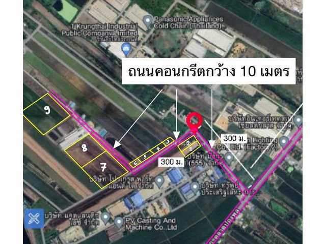 NT282 ขายที่ดิน 27 ไร่ แปลงสวย หน้ากว้าง ถนนกว้าง 8-10 เมตร รถใหญ่เข้าสะดวก เขต EEC อ.เมือง ฉะเชิงเทรา  ผังสีม่วง2