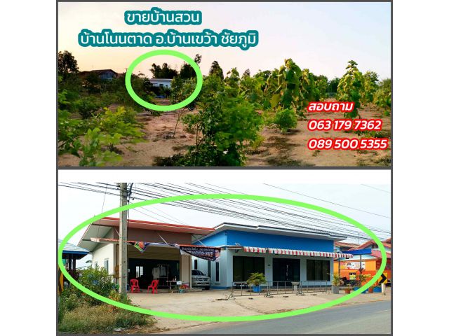 ขายบ้านพร้อมที่ดิน บ้านเขว้า