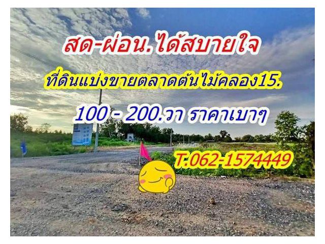 สดผ่อน สบายใจที่ดิน แบ่งขาย ตลาดต้นไม้คลอง15 ราคาเบา T.062-1574449