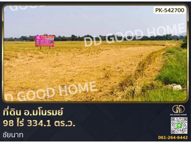 ที่ดิน อ.มโนรมย์ 98 ไร่ 334.1 ตร.ว. ชัยนาท