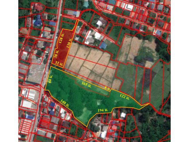 ขายที่ดินทำเลดี จ.แพร่  หน้าติดถนนถนนราษฎร์อุทิศประมาณ 65 เมตร