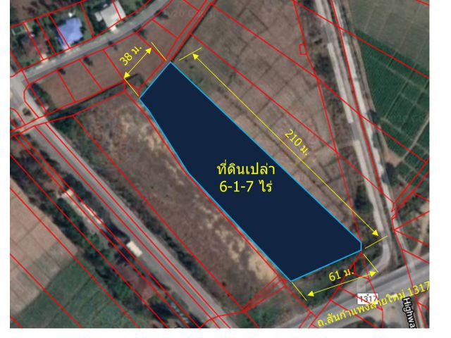 L174-ขายที่ดินเปล่า 6-1-7 ไร่ (ติดสี่แยกหมู่บ้านในฝัน 4) ต.แช่ช้าง อ.สันกำแพง