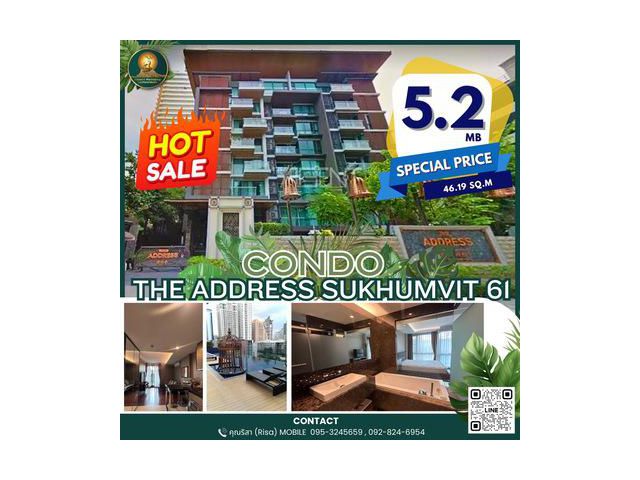 **THE ADDRESS Sukhumvit 61 for Sale**