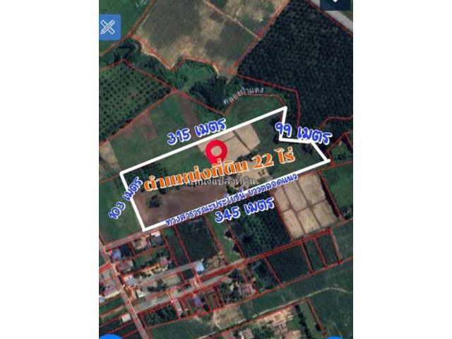 ขายที่ดินผังสีเหลืองอ่อน ขนาด22ไร่ หนองอิรุณบ้านบึง ติดถนนลาดยาง ใกล้ถนน331