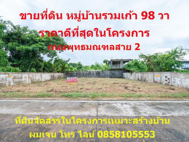 ขายที่ดินหมู่บ้านรวมเก้า 98 ตรว. ถนนพุทธมณฑลสาย 2 ซอย 11 บางไผ่ บางแค ถนนเพชรเกษม กรุงเทพ ขายราคาดีที่สุดในโครงการ