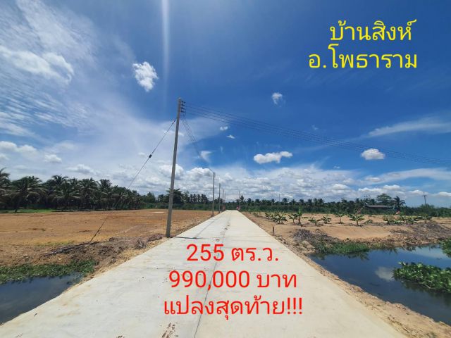 ขายที่ดินโพธาราม ต.บ้านสิงห์ จ.ราชบุรี 255 ตรว.