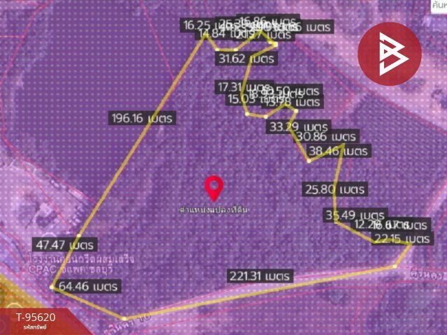 ขายที่ดินสีม่วง เนื้อที่ 20 ไร่ 1 งาน 7 ตารางวา ใกล้ถนนสุขุมวิท ชลบุรี