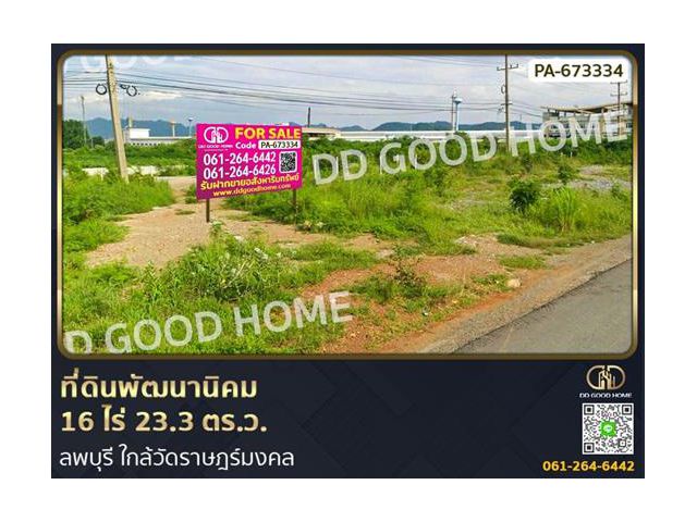 ที่ดินพัฒนานิคม 16 ไร่ 23.3 ตร.ว. ลพบุรี ใกล้วัดราษฎร์มงคล