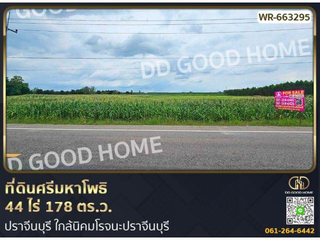 ที่ดินศรีมหาโพธิ 44 ไร่ 178 ตร.ว. ปราจีนบุรี ใกล้นิคมโรจนะปราจีนบุรี