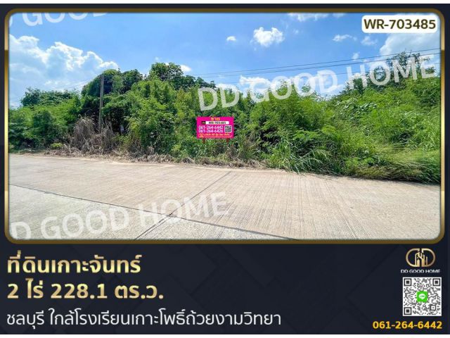 ที่ดินเกาะจันทร์ 2 ไร่ 228.1 ตร.ว. ชลบุรี ใกล้โรงเรียนเกาะโพธิ์ถ้วยงามวิทยา