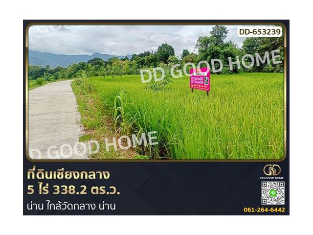 ที่ดินเชียงกลาง 5 ไร่ 338.2 ตร.ว. น่าน ใกล้วัดกลาง น่าน