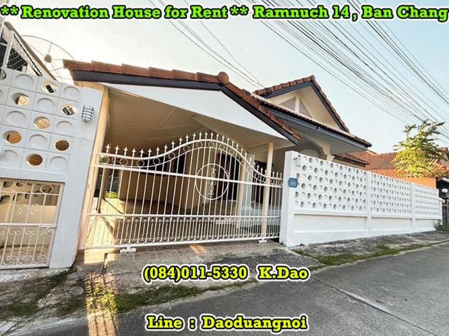 #Ramnuch14, Ban Chang *** Renovation #House for #Rent ***