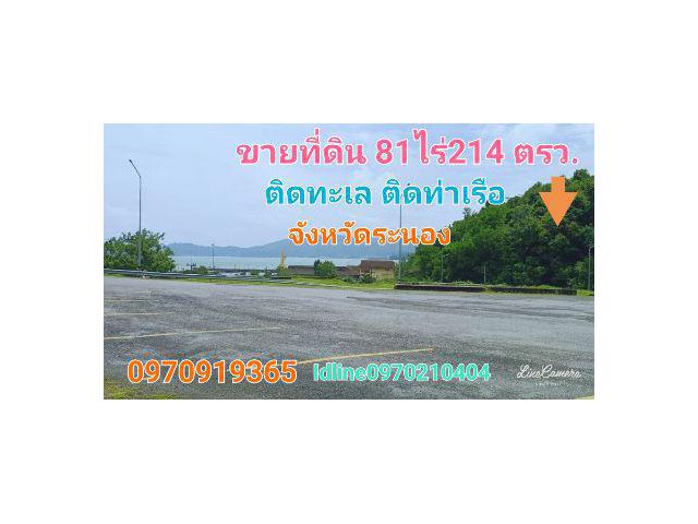 ขาย ที่ดิน ติดทะเล ติดท่าเรือ 81 ไร่ 214 ตร.วา จังหวัดระนอง