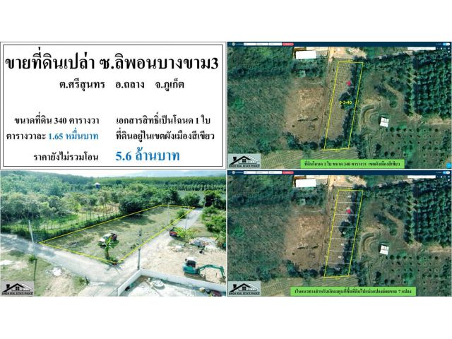 ขายที่ดินเปล่า 340 ตรว. ซ.ลิพอนบางขาม3 ผังสีเขียว ***วาละ1.65หมื่น***