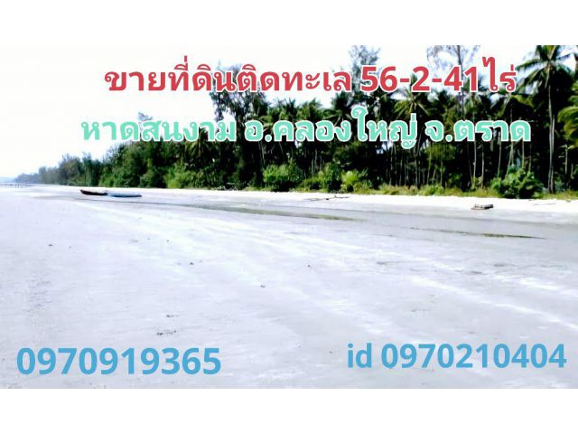 ขาย ที่ดิน ติดทะเล 56 ไร่ 2 งาน 41 ตร.วา ชายหาดสวย อ.คลองใหญ่ จ.ตราด