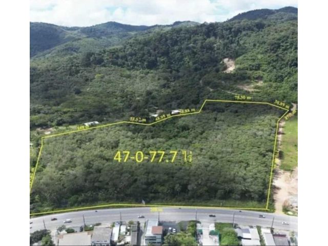 Land for sale on the way to Choeng Thale, Thalang, Phuket, next to the main road 4025, the land is on the left side of t