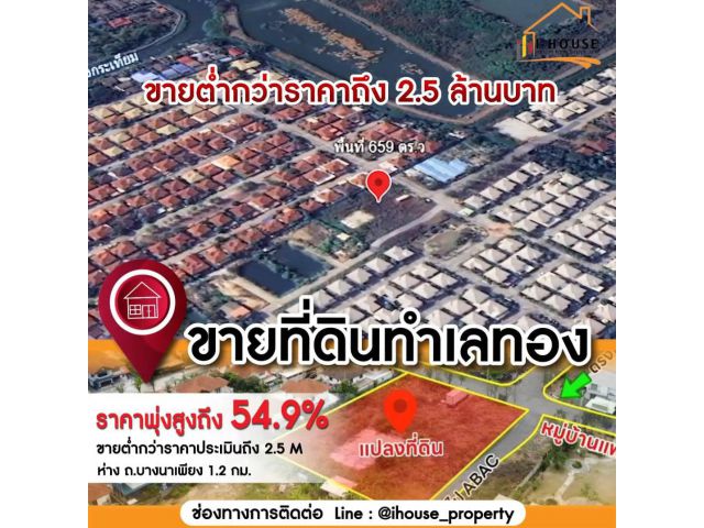 ขายที่ดินทำเลทองบางนา กม.23 ถมแล้ว ขนาดพื้นที่ 659 ตร.ว