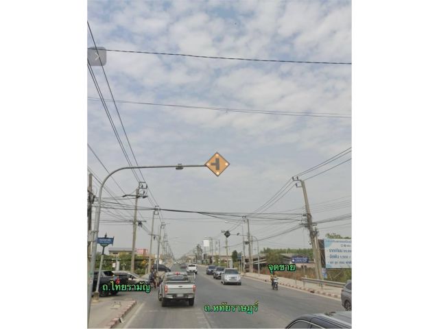 R068-021ขายที่ดิน 3-1-78 ไร่ ติดถนนหทัยราษฏร์เยื้องถนนไทยรามัญ ด้านข้างติดซอยหทัยราษฏร์34/2 ที่ดินถมแล้วหน้ากว้างติดถนน36เมตรลึก154เมตร