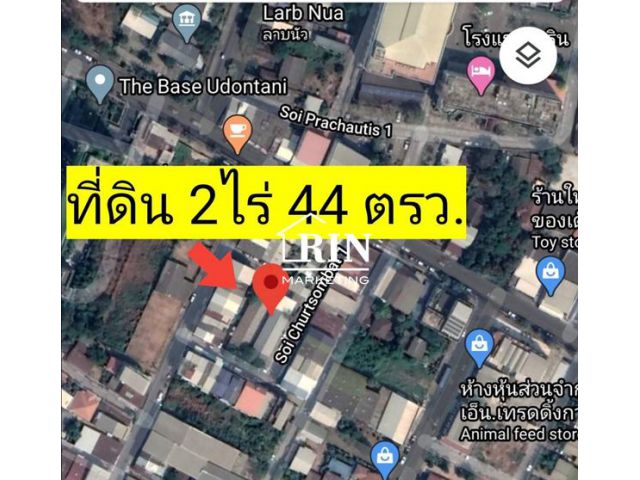 ขายที่ดินสวย กลางเมืองอุดร ถ.วัฒนานุวงศ์ ซ.เชิดสมบัติ 1 ขนาด 2 ไร่ 44 ตารางวา เข้าออกได้หลายเส้นทาง  ทำเลดี เหมาะทำธุรกิ