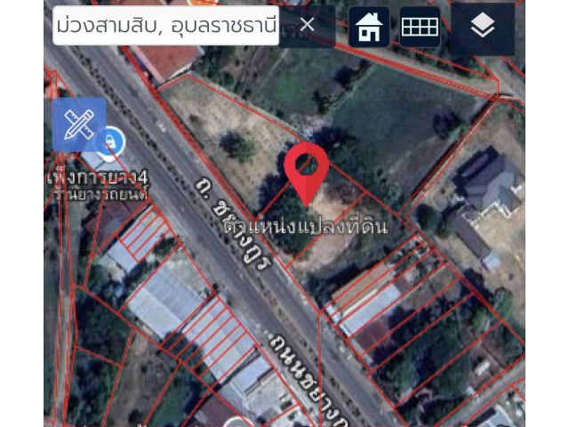 ขายที่ดินถมแล้วทั้งแปลง 262 ตรว. ริมถนนชยางกูร  ต.ม่วงสามสิบ จ. อุบลราชธานี